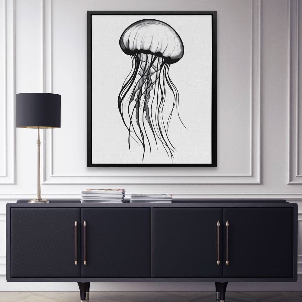 Monochrome Jellyfish - Luxury Wall Art