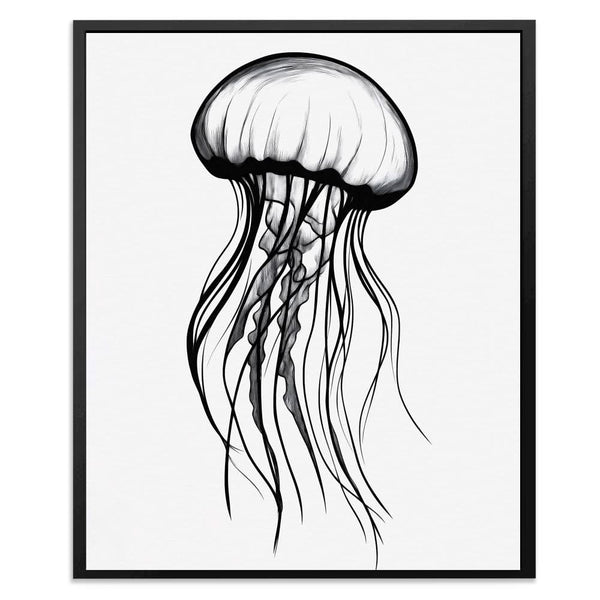 Monochrome Jellyfish in a room