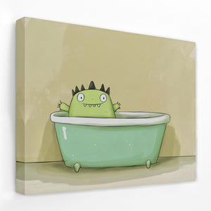Monster Relaxing in Tub - Luxury Wall Art