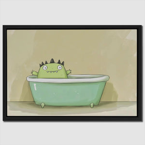 Monster Relaxing in Tub - Luxury Wall Art
