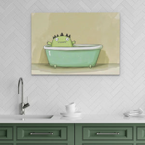 Monster Relaxing in Tub - Luxury Wall Art