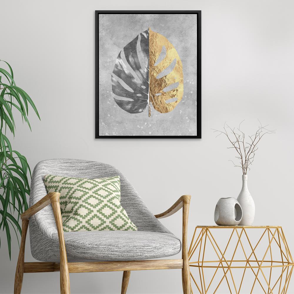 Monstera Leaf With Gold - Luxury Wall Art