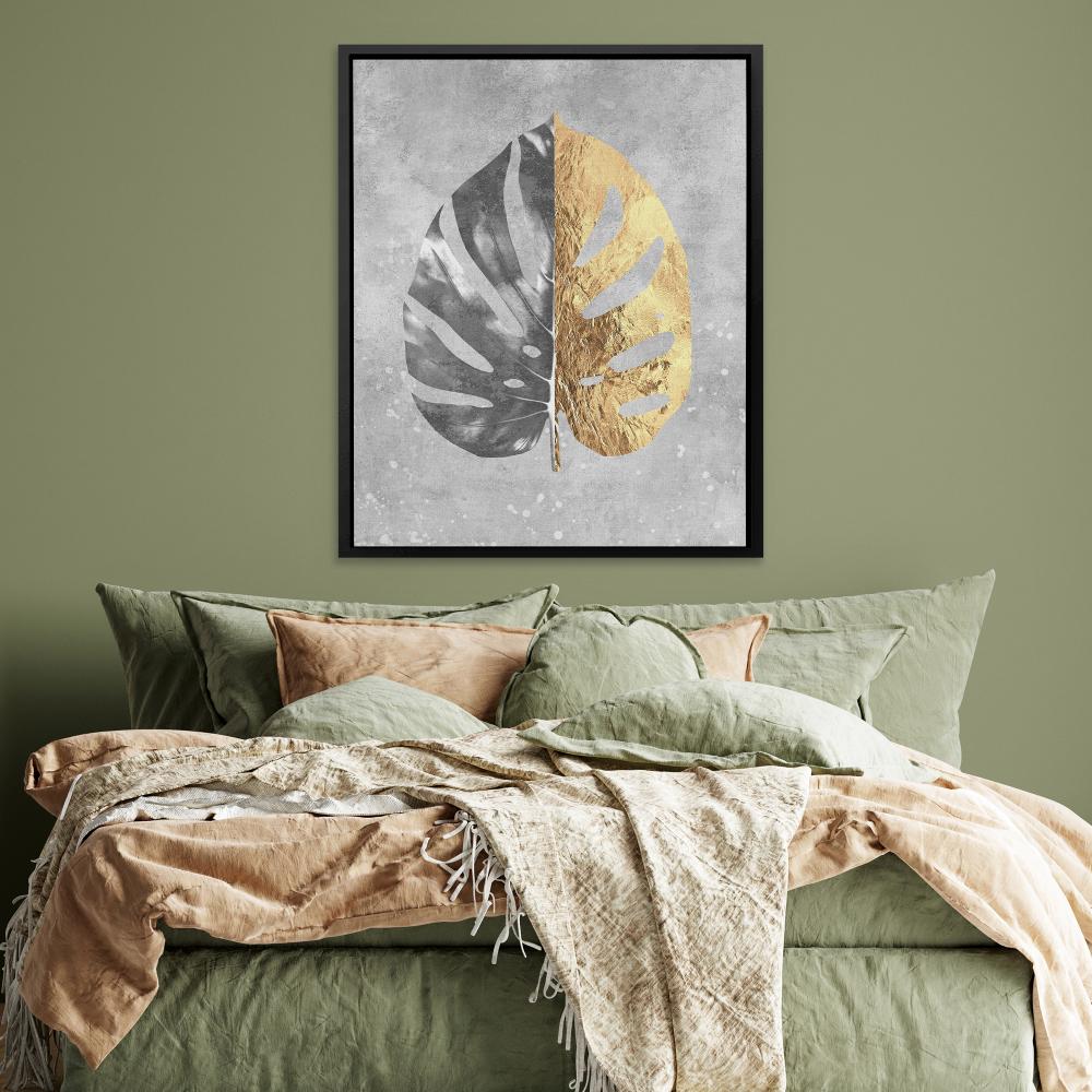 Monstera Leaf With Gold - Luxury Wall Art