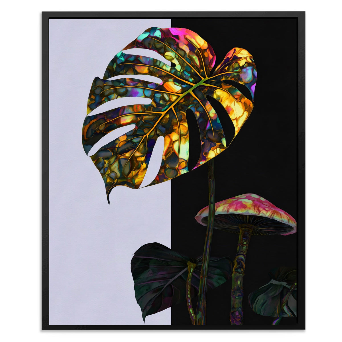 Monstera Psychedelic Bloom canvas wall art