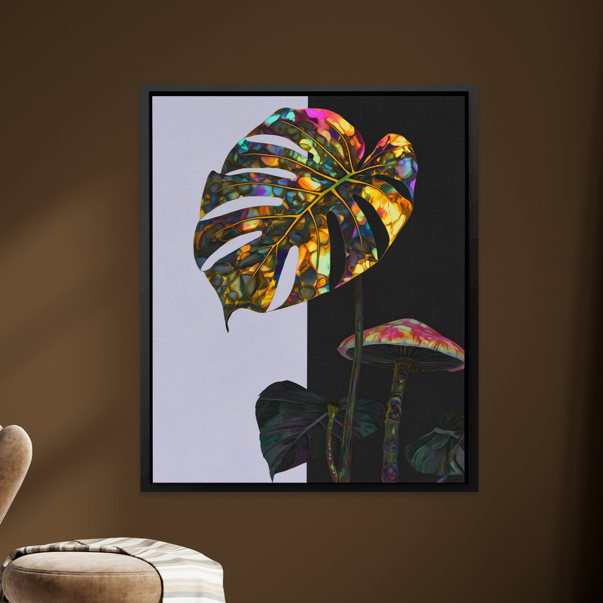 Monstera Psychedelic Bloom — Monstera Psychedelic Bloom brown room Zoom 300