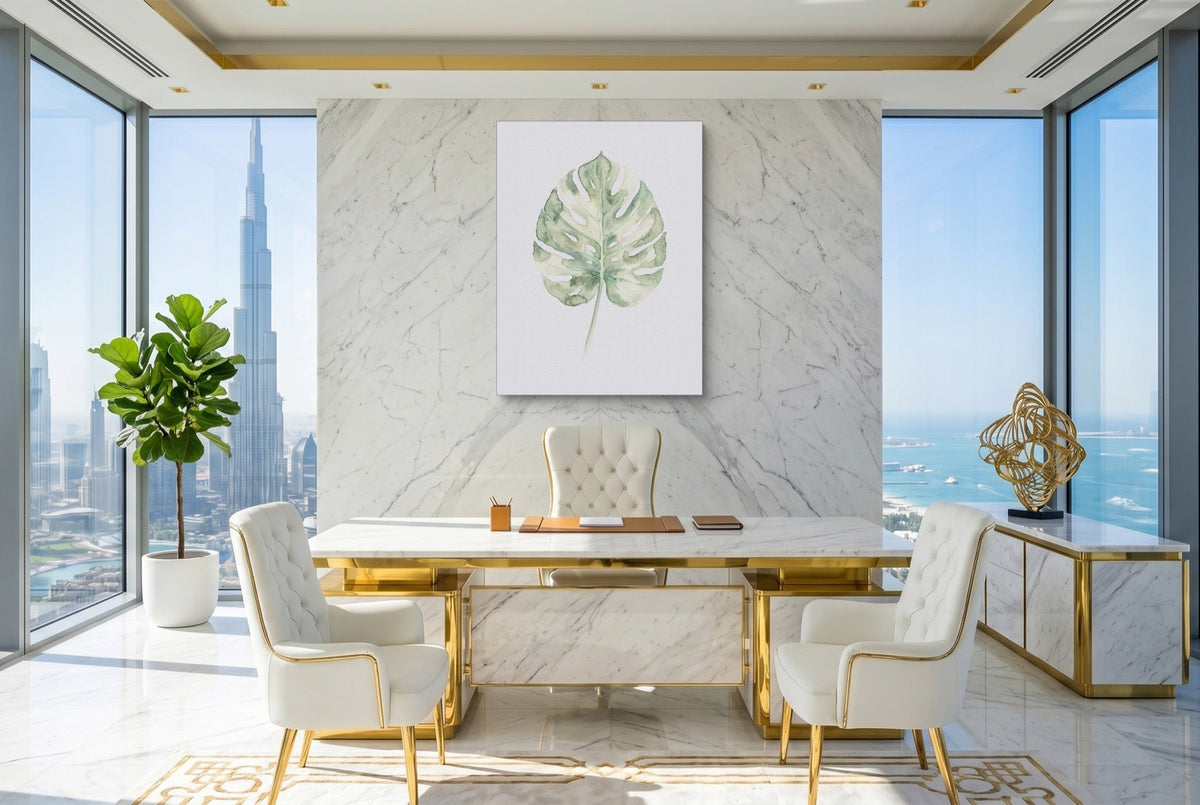 Monstera Sage Leaf - Luxury Wall Art