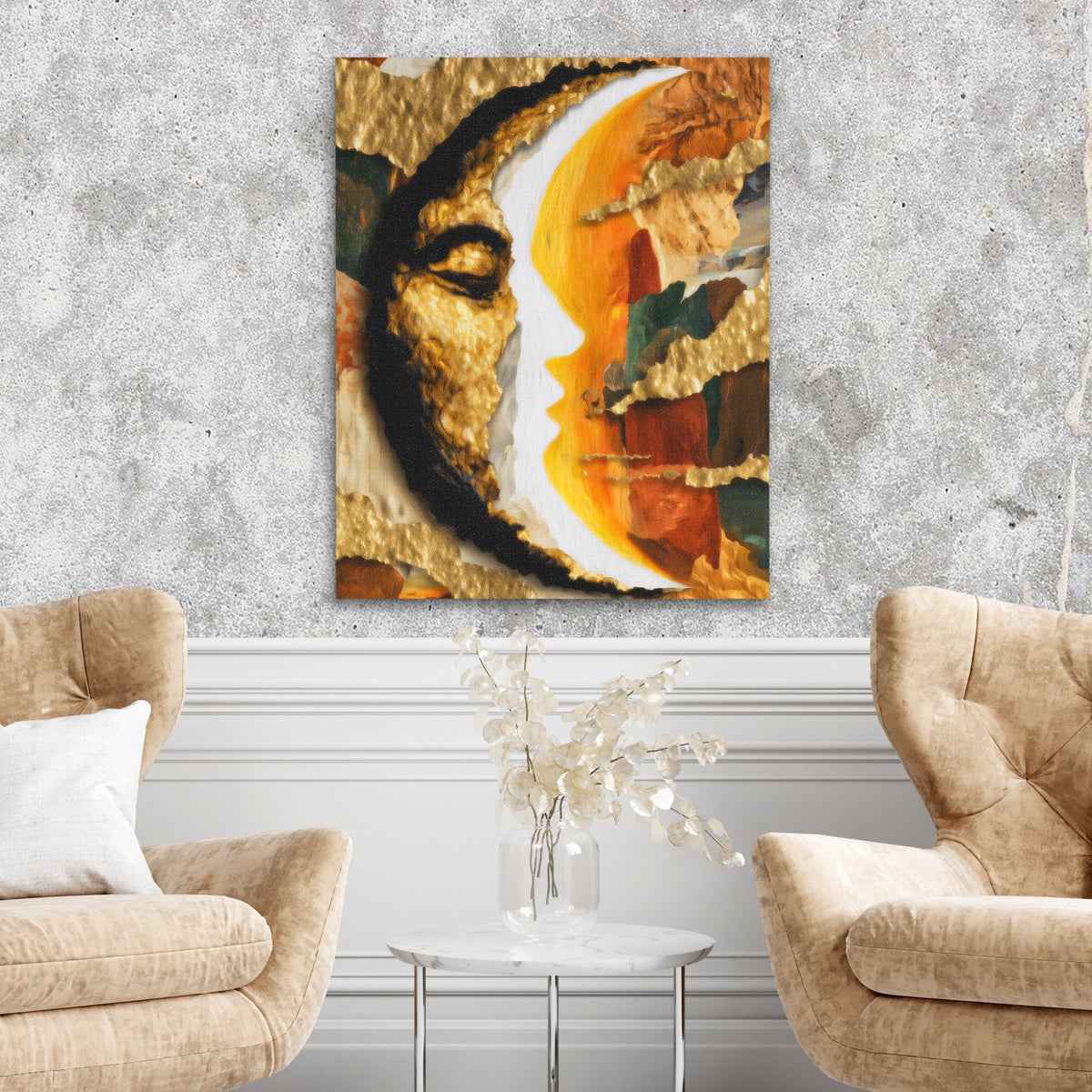 Moon Ink Rising — Moon Ink Rising Two Chairs Cement Wall 253