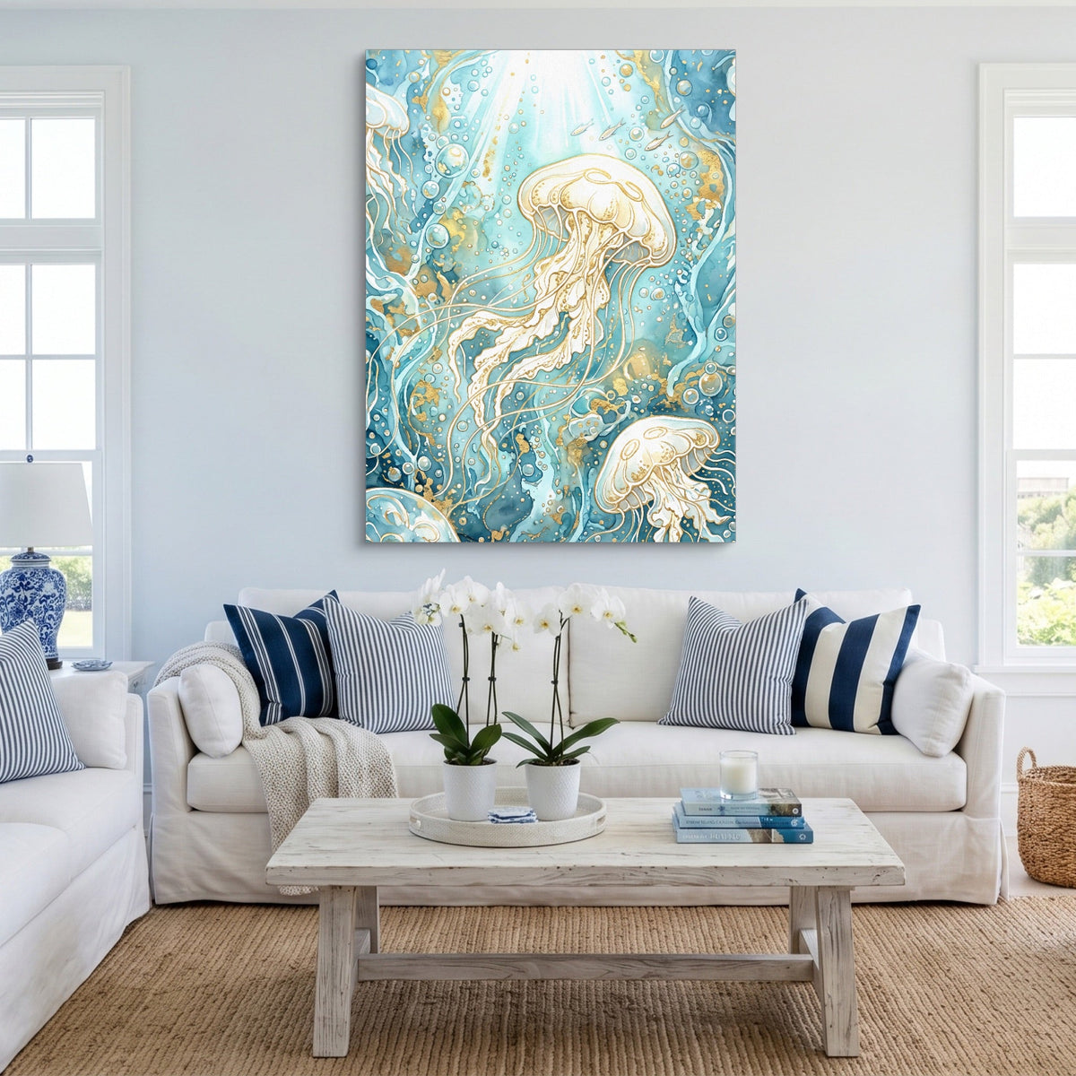 Moon Jelly Drifting - Luxury Wall Art