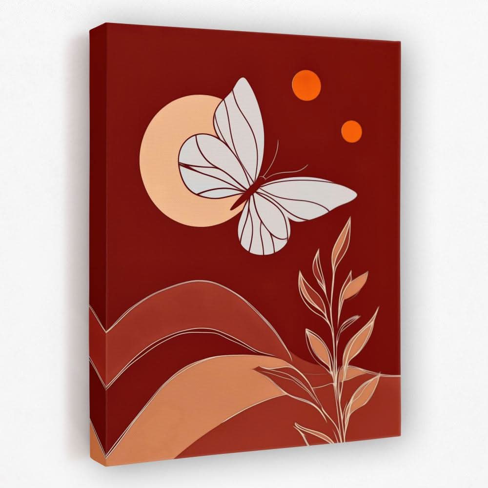 Moonlit Flutter - Butterfly Canvas Wall Art