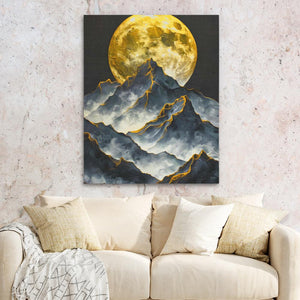 Moonlit Mountain Range - Luxury Wall Art