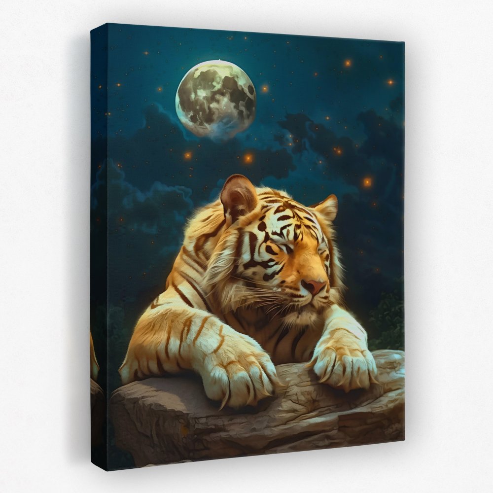 Moonlit Sleeping Tiger - Luxury Wall Art