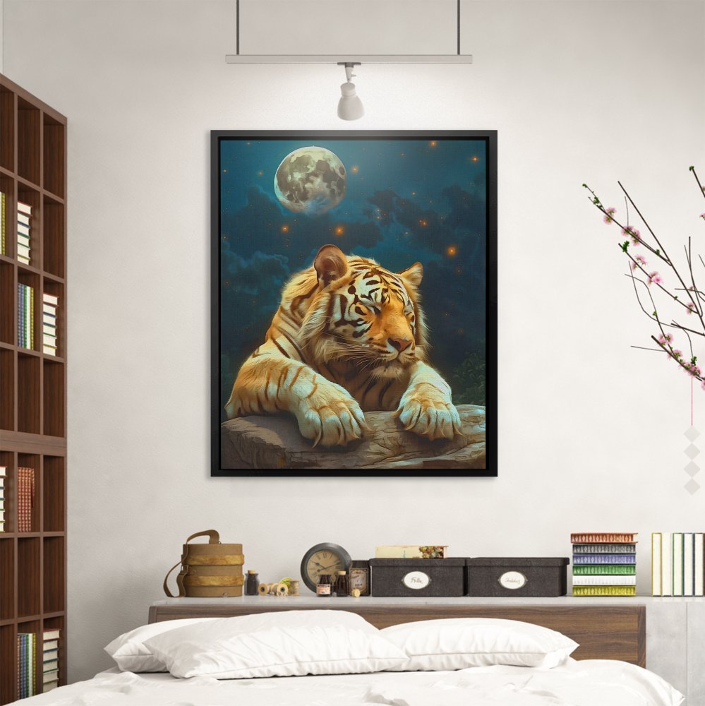 Moonlit Sleeping Tiger - Luxury Wall Art
