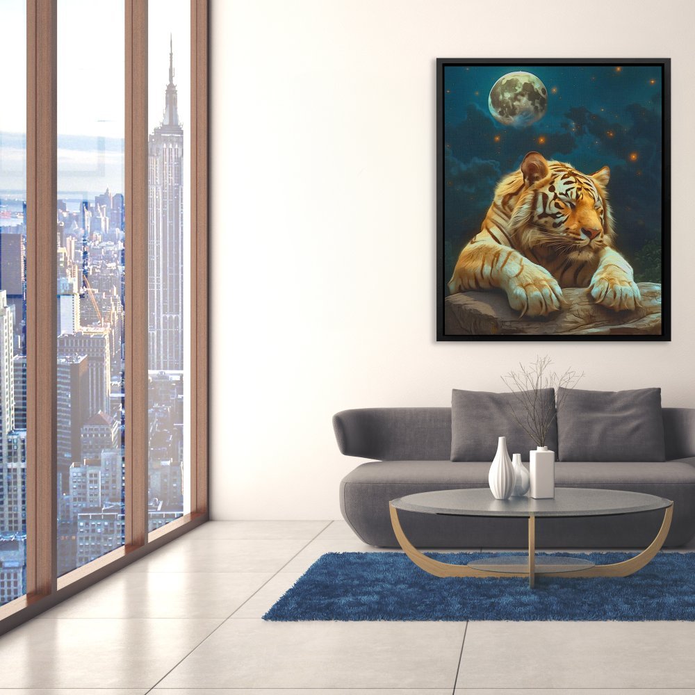 Moonlit Sleeping Tiger - Luxury Wall Art