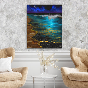 Moonlit Wave Lapping — Moonlit Wave Lapping Two Chairs Cement Wall 255