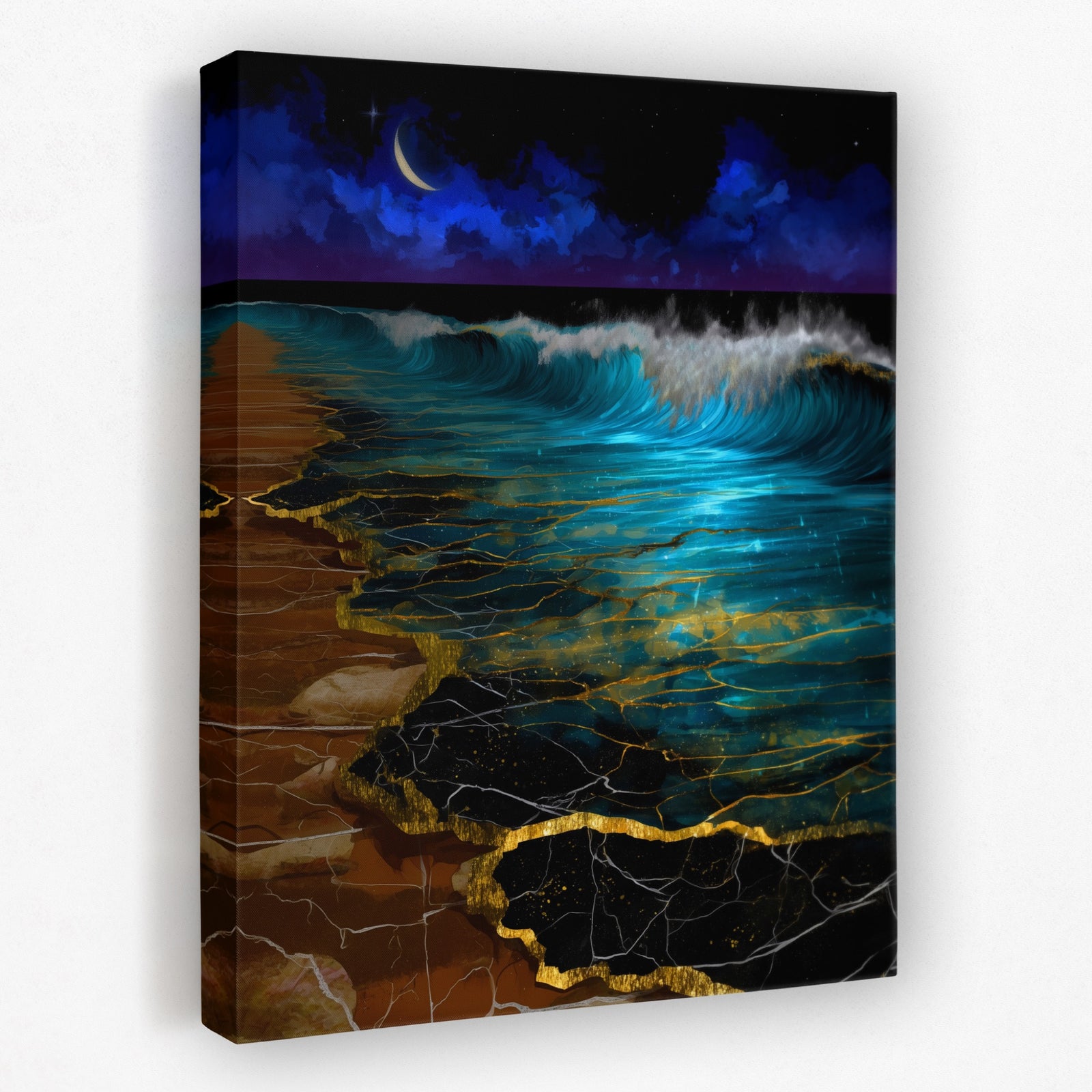 Moonlit Wave Lapping — Moonlit Wave Lapping Portrait   Side View   Mirror 231