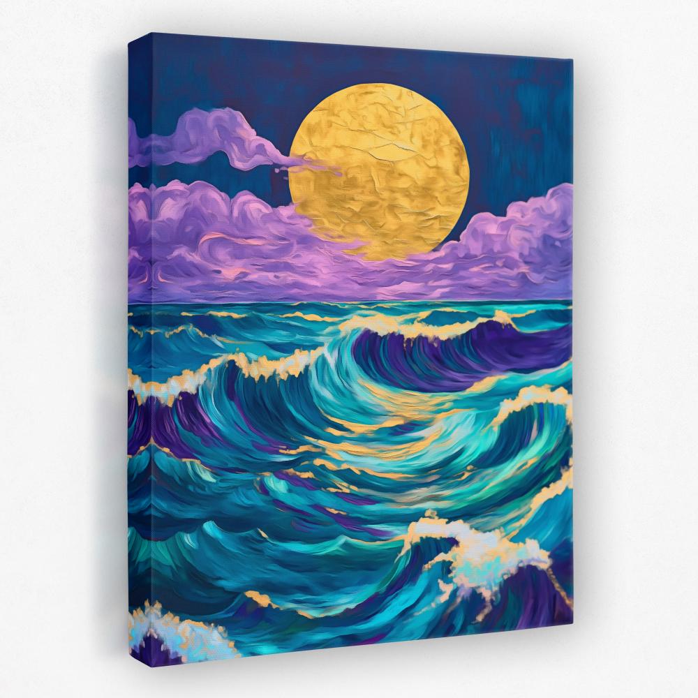 Moonlit Wave Magic - Luxury Wall Art