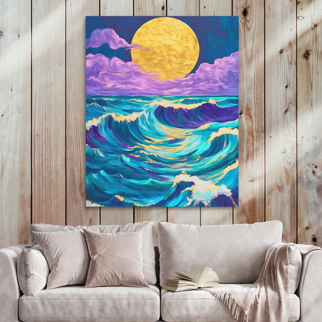 Moonlit Wave Magic - Luxury Wall Art