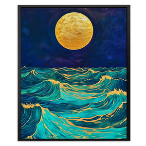 Moonlit Wave Serenade - Luxury Wall Art