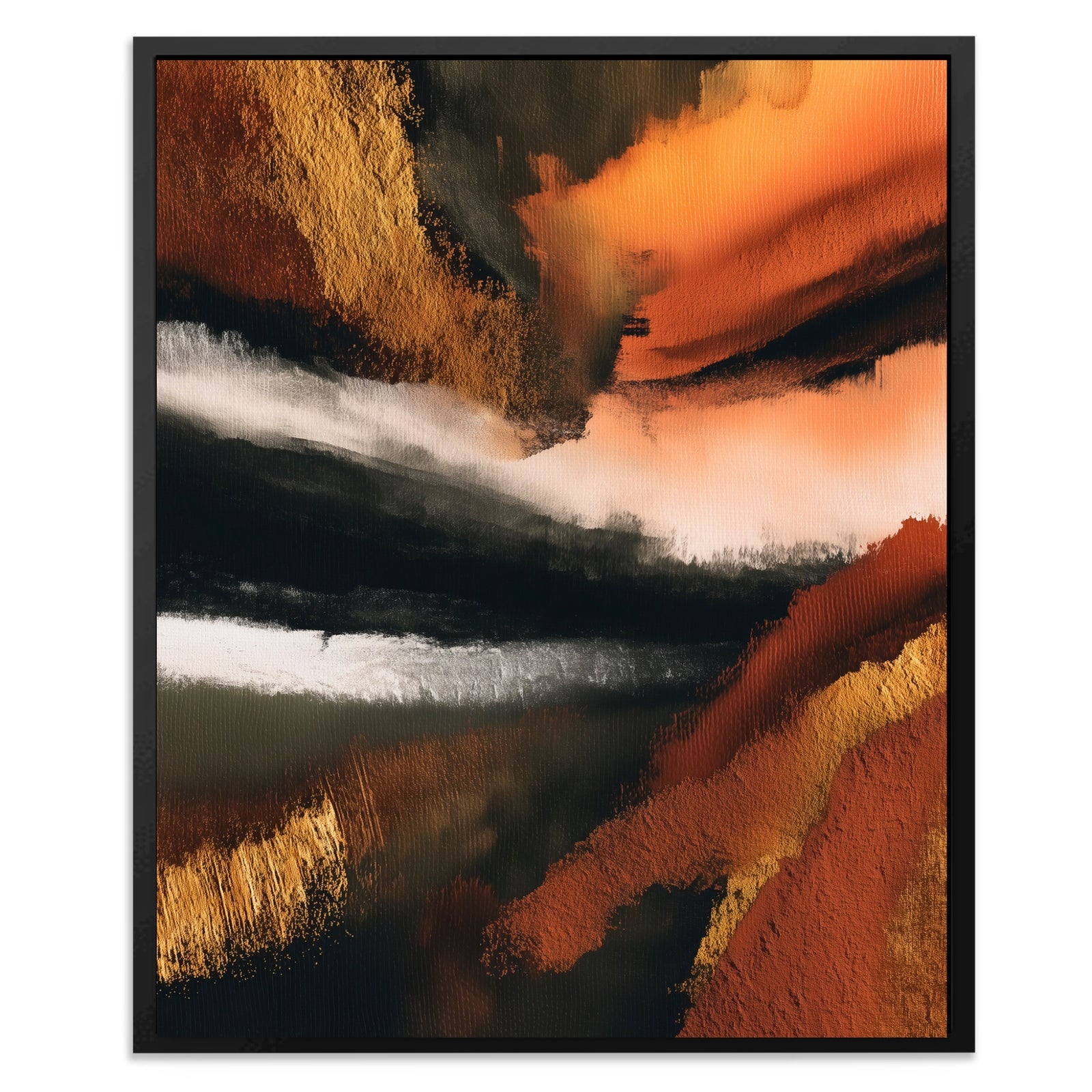 Moonlit Waves Ink canvas wall art