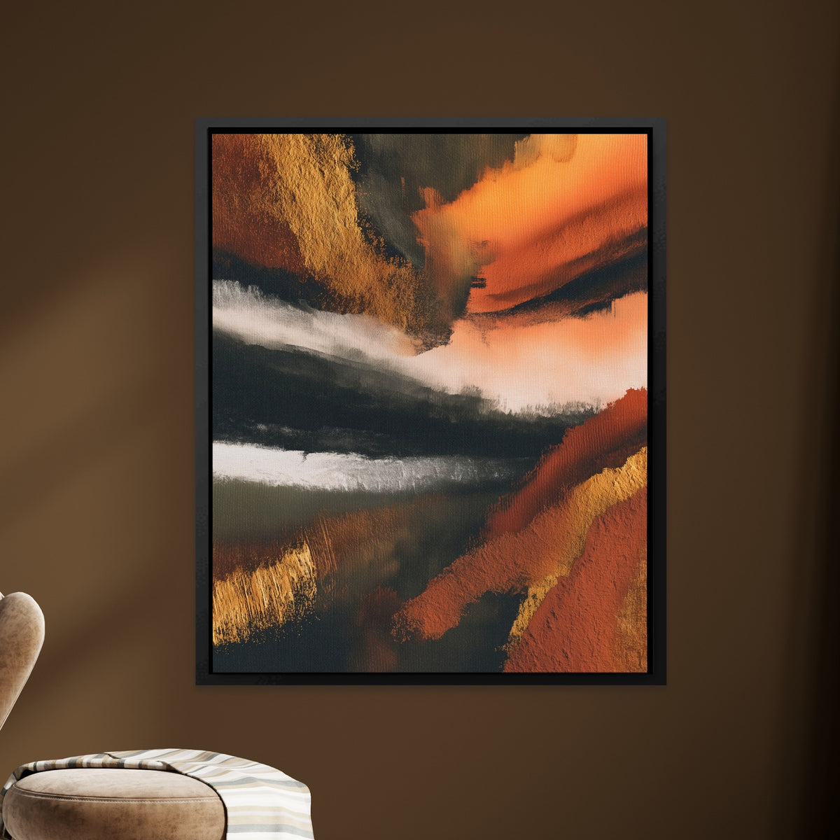 Moonlit Waves Ink — Moonlit Waves Ink brown room Zoom 304