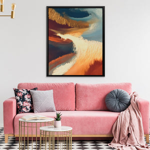 Moonlit Waves Swirl canvas wall art, room view
