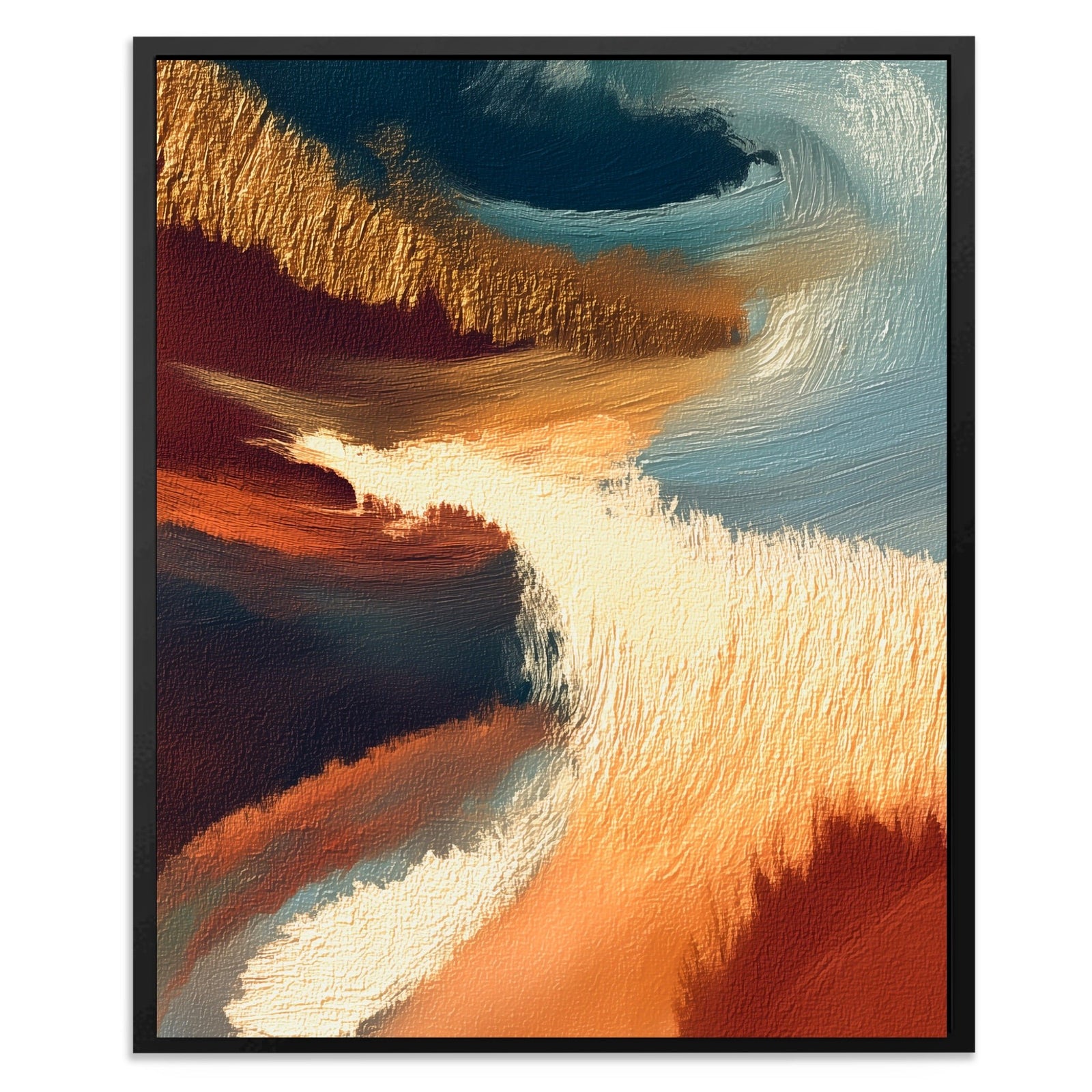 Moonlit Waves Swirl canvas wall art