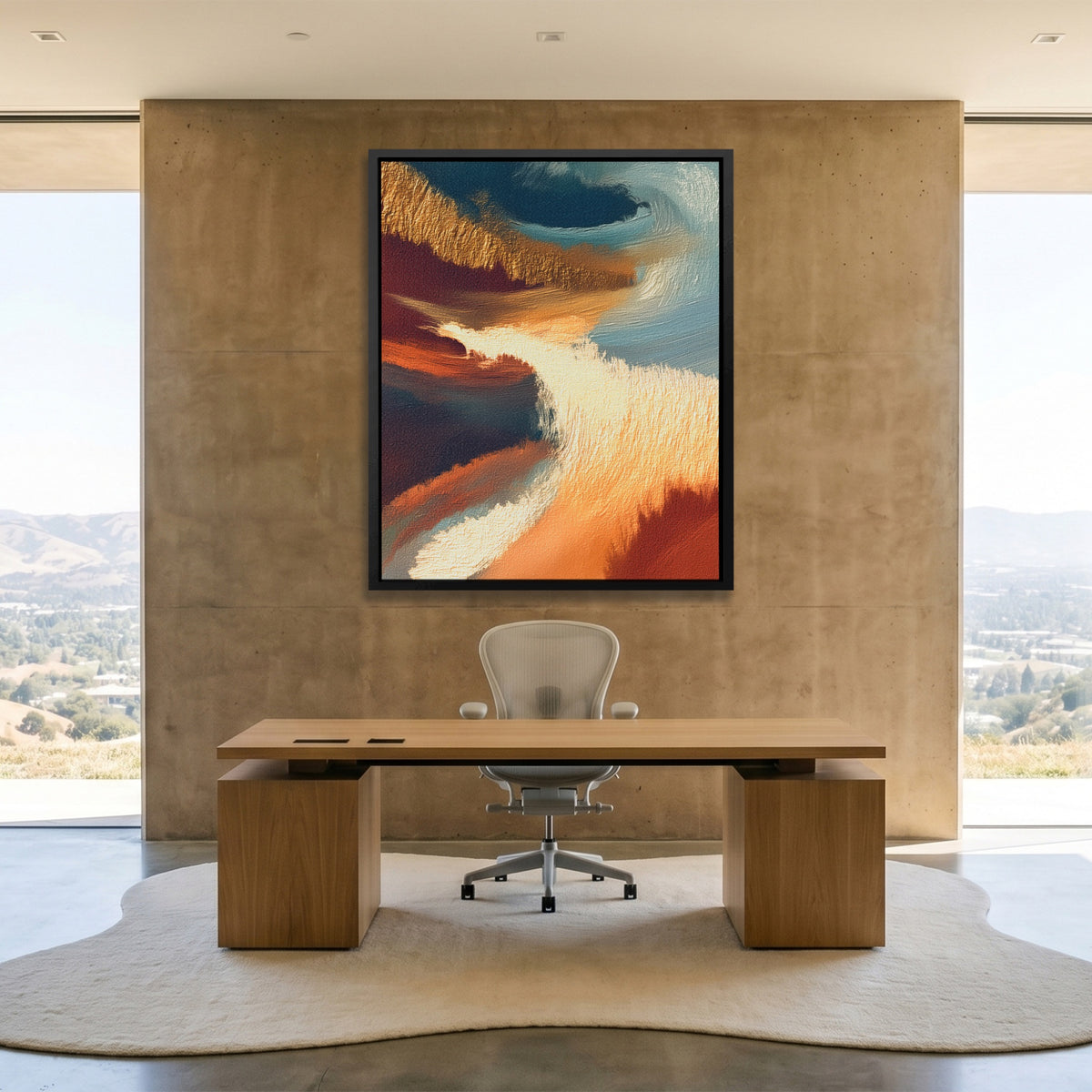 Moonlit Waves Swirl — Moonlit Waves Swirl Minimalist Lux Office Port 74