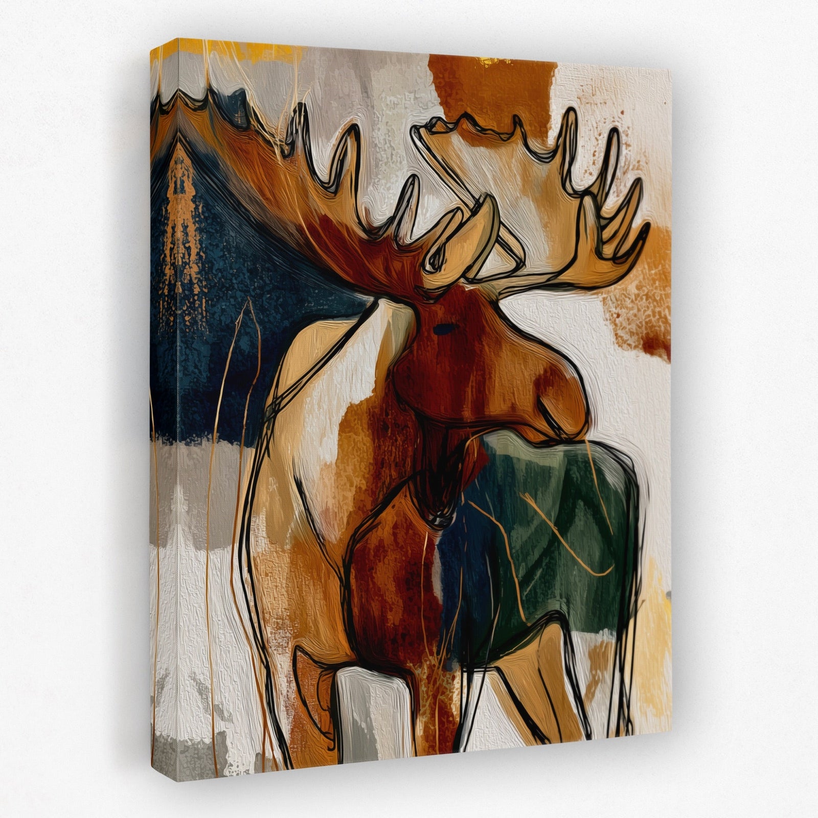 Moose Amber Profile canvas wall art