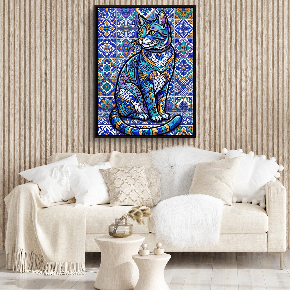 Mosaic Cat Azure — mosaic cat azure sq boujie couch 1port framed black