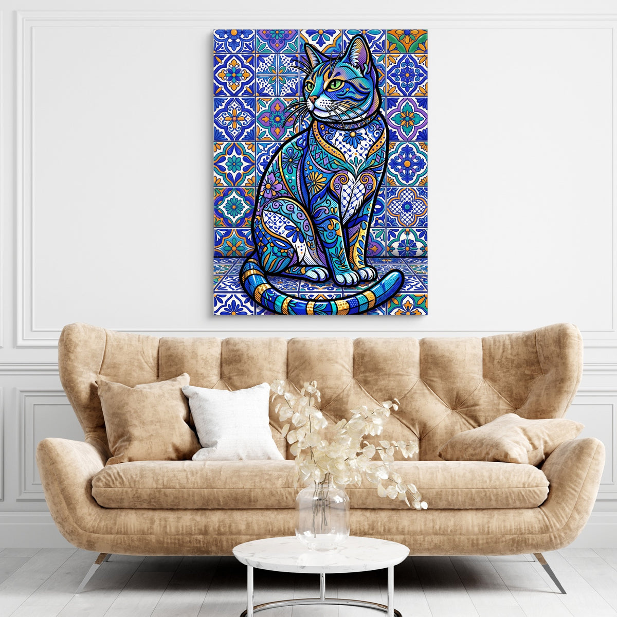 Mosaic Cat Azure — mosaic cat azure sq brown living room 1port flush print