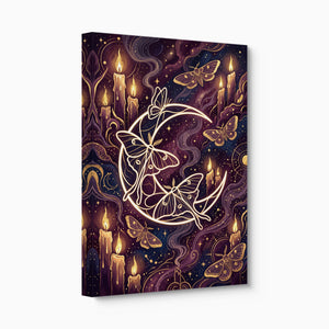 Moths Golden Glow — moths golden glow angled flush print