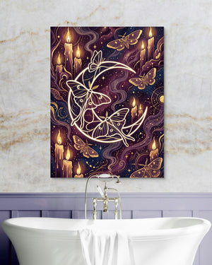 Moths Golden Glow — moths golden glow psd marble purple bath 1port flush print