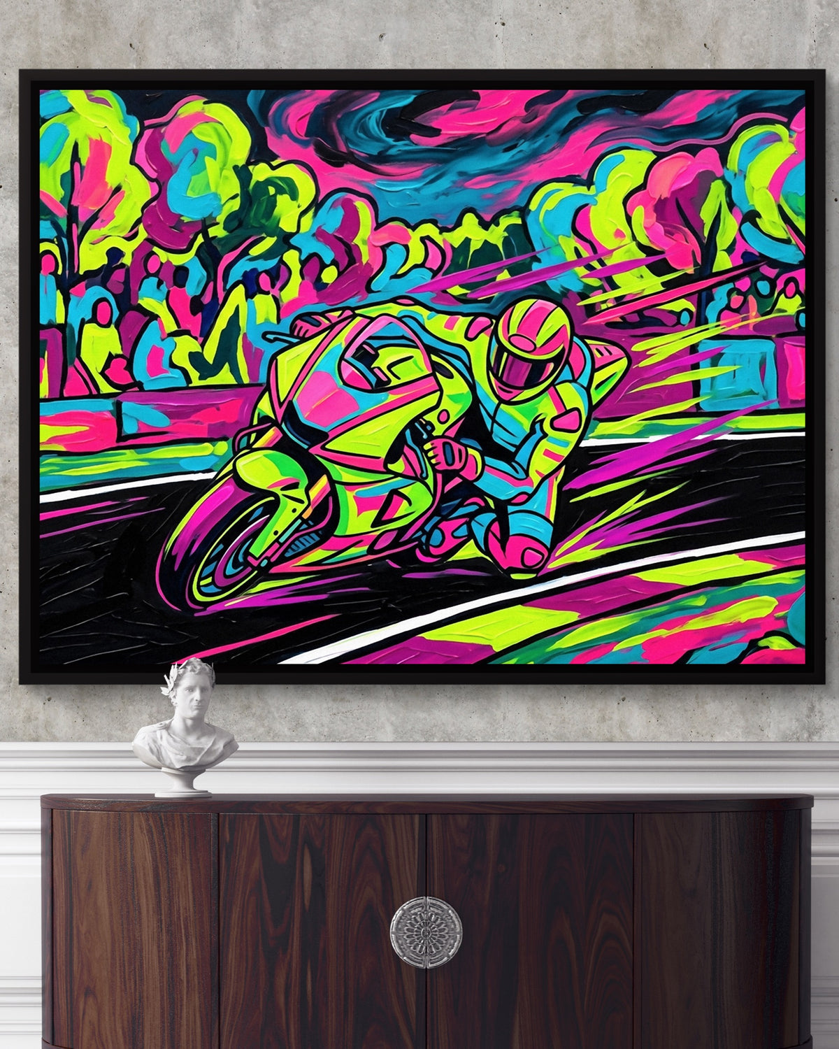 Motorcycle Neon Flash — motorcycle neon flash psd light cement dark console 1land framed black