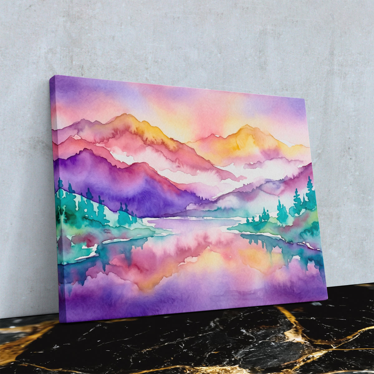 Mountain Lake Reflection — Mountain Lake Reflection Against Wall4x5 Reflect 4