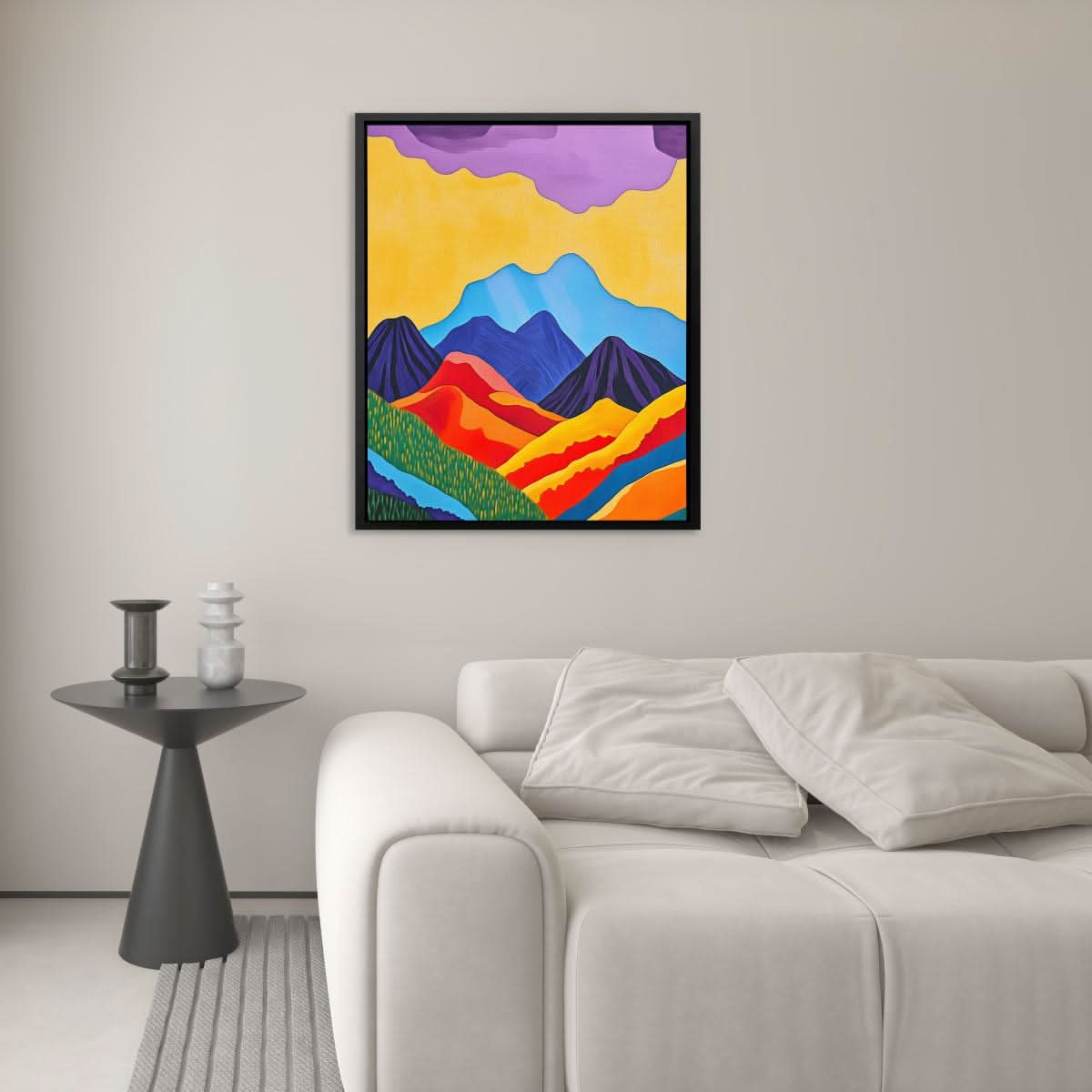 Mountain Layers - Nature Wall Art in Black Frame