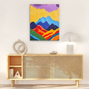 Mountain Layers - Abstract Colorful Canvas Wall Art