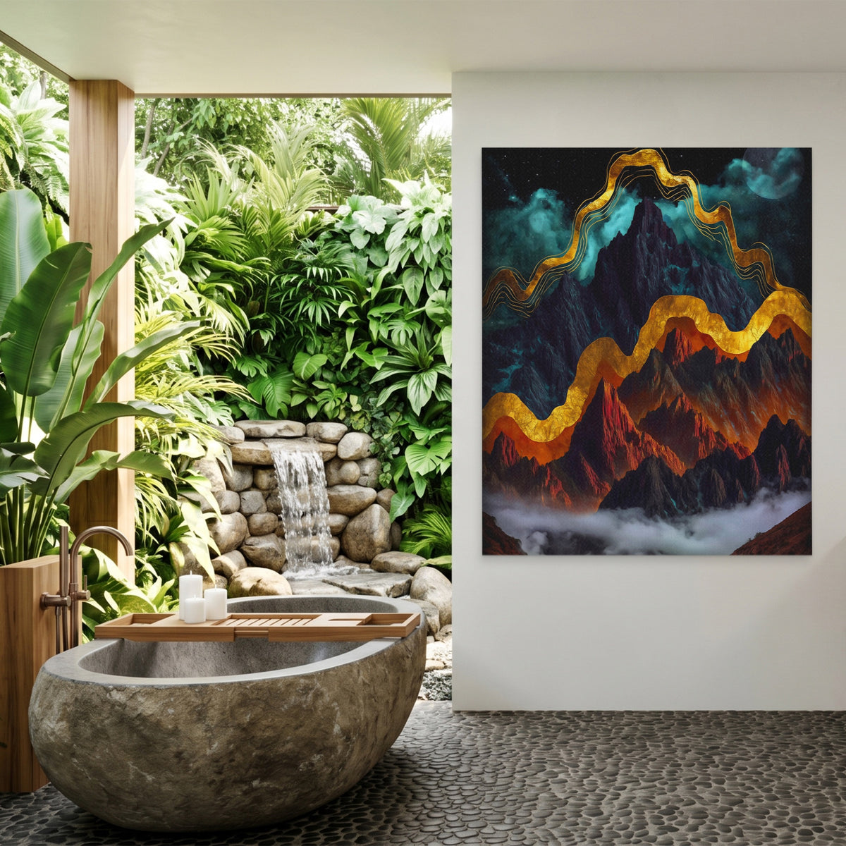 Mountain Peaks Luminous — Mountain Peaks Luminous Outdoor Bathroom Port 124