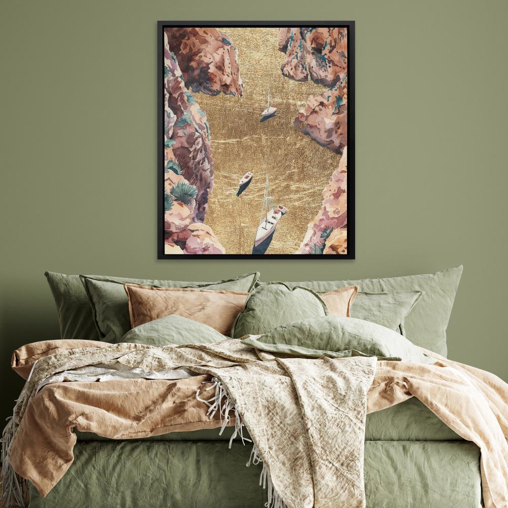Mountain River of Gold - Luxury Wall Art