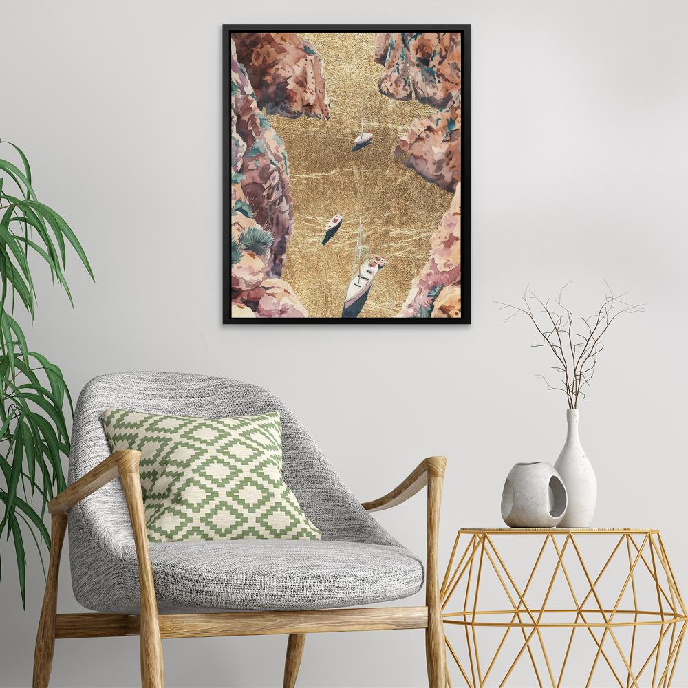 Mountain River of Gold - Luxury Wall Art