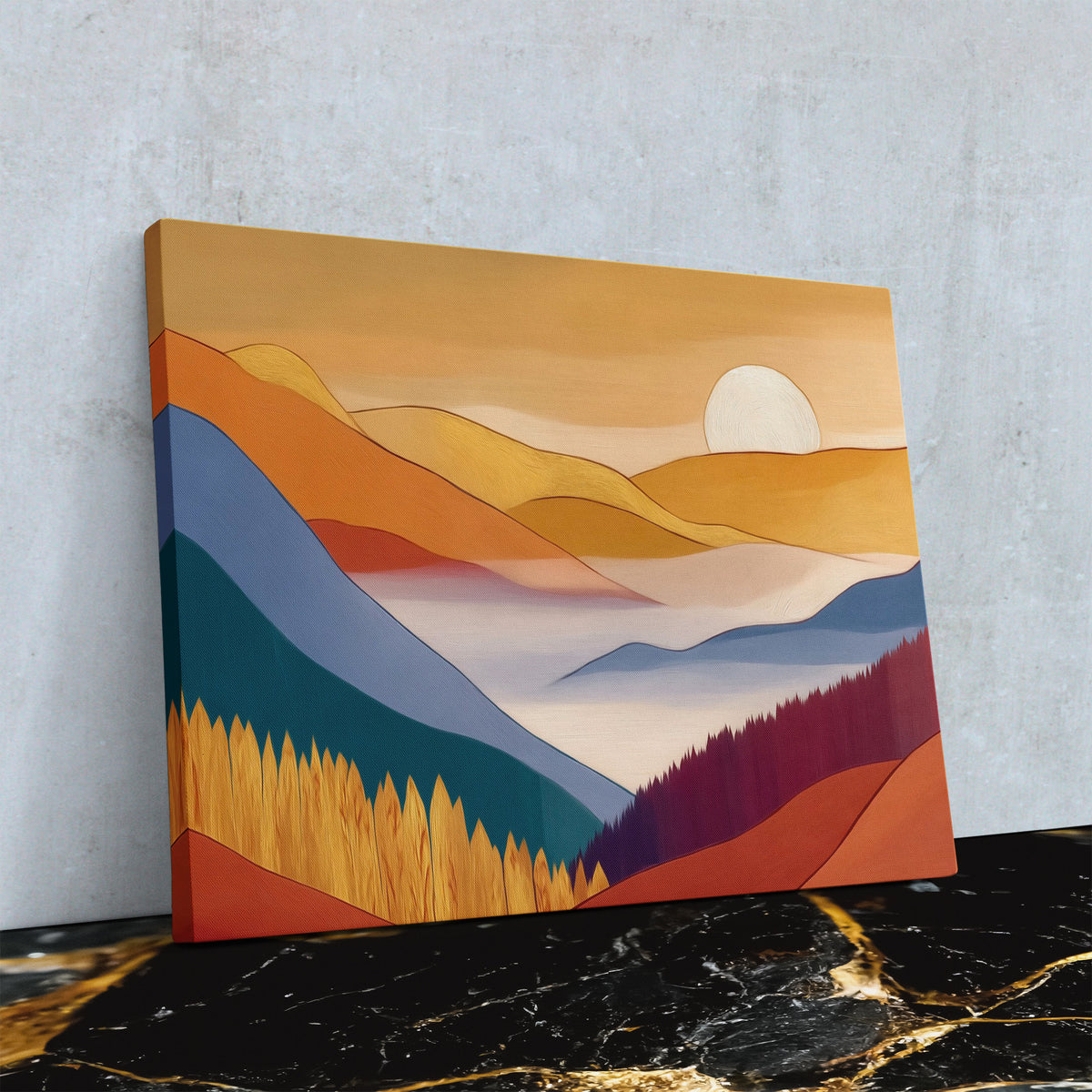 Mountains Golden Embrace - Luxury Wall Art