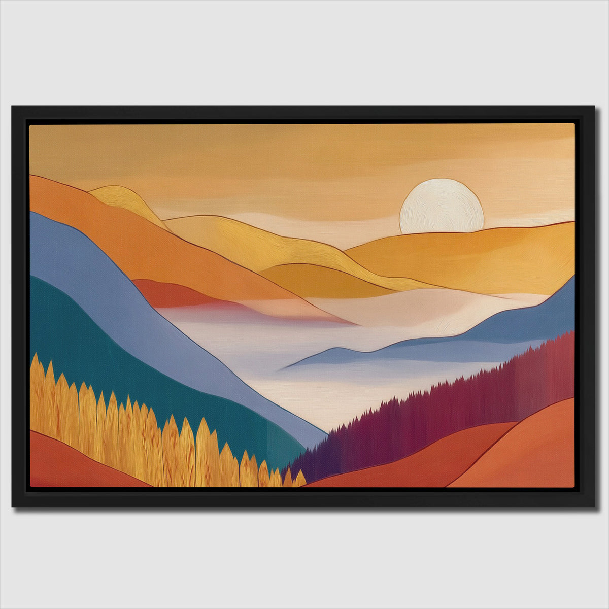Mountains Golden Embrace - Luxury Wall Art