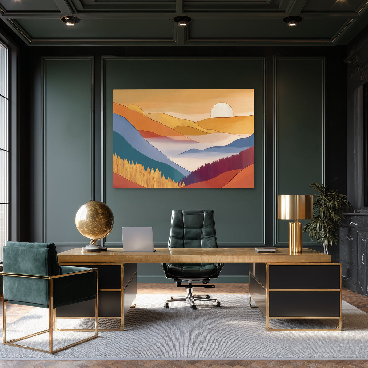 Mountains Golden Embrace - Luxury Wall Art