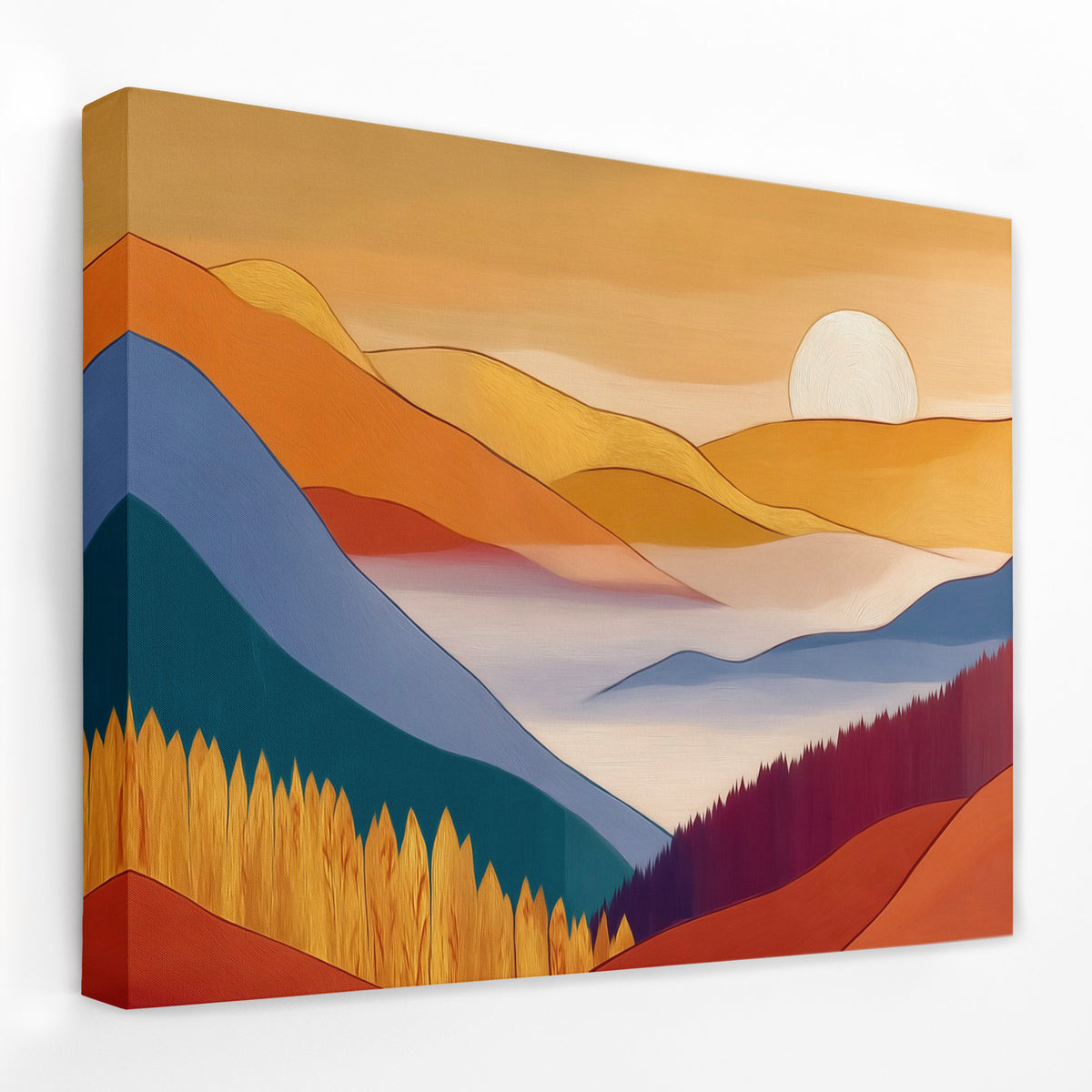 Mountains Golden Embrace - Luxury Wall Art