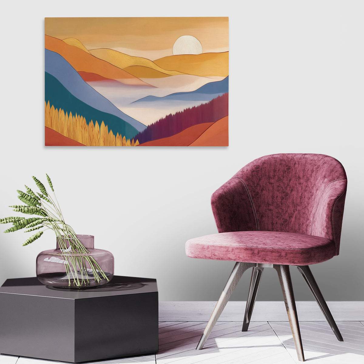 Mountains Golden Embrace - Luxury Wall Art
