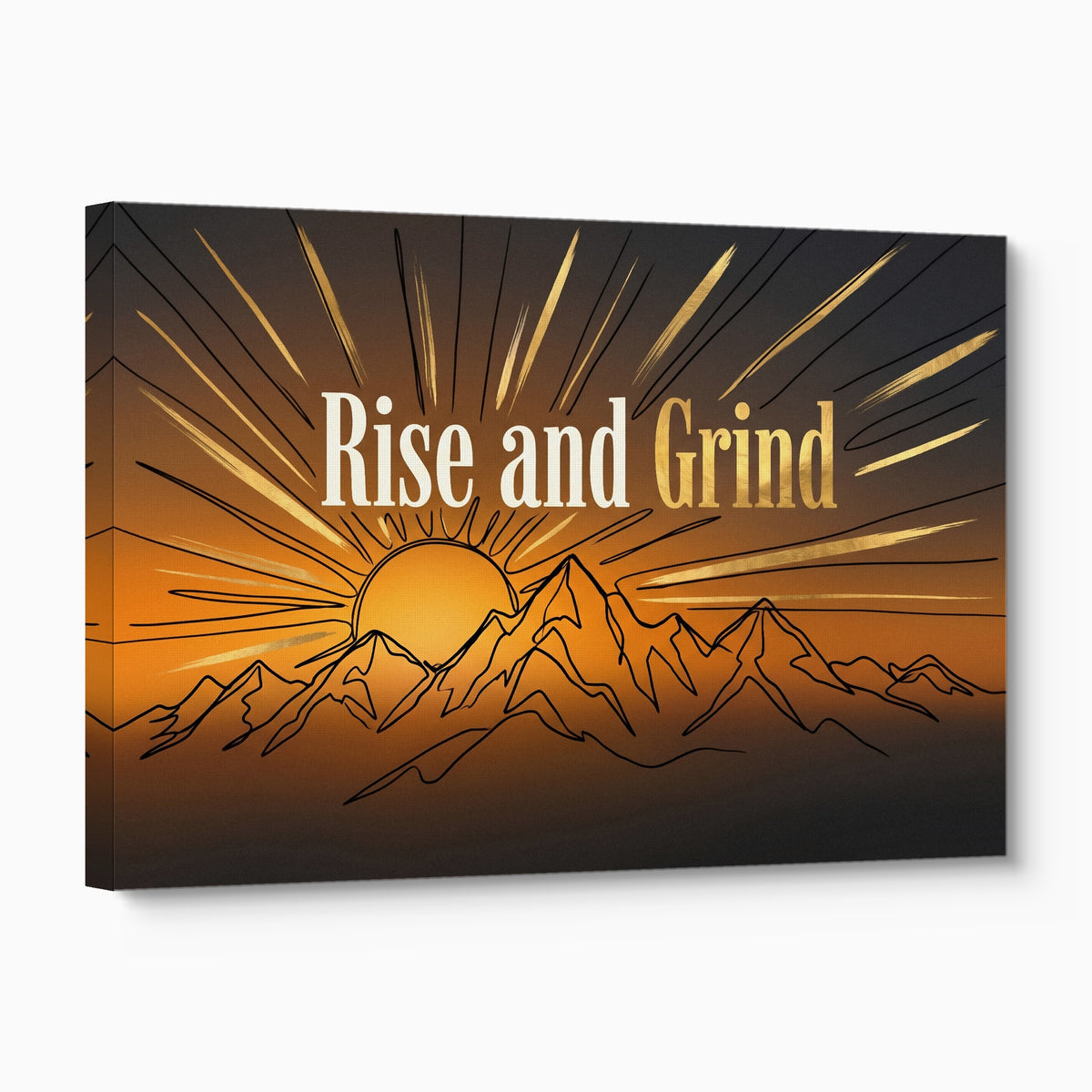 Mountains Golden Sunrise — mountains golden sunrise angled flush print