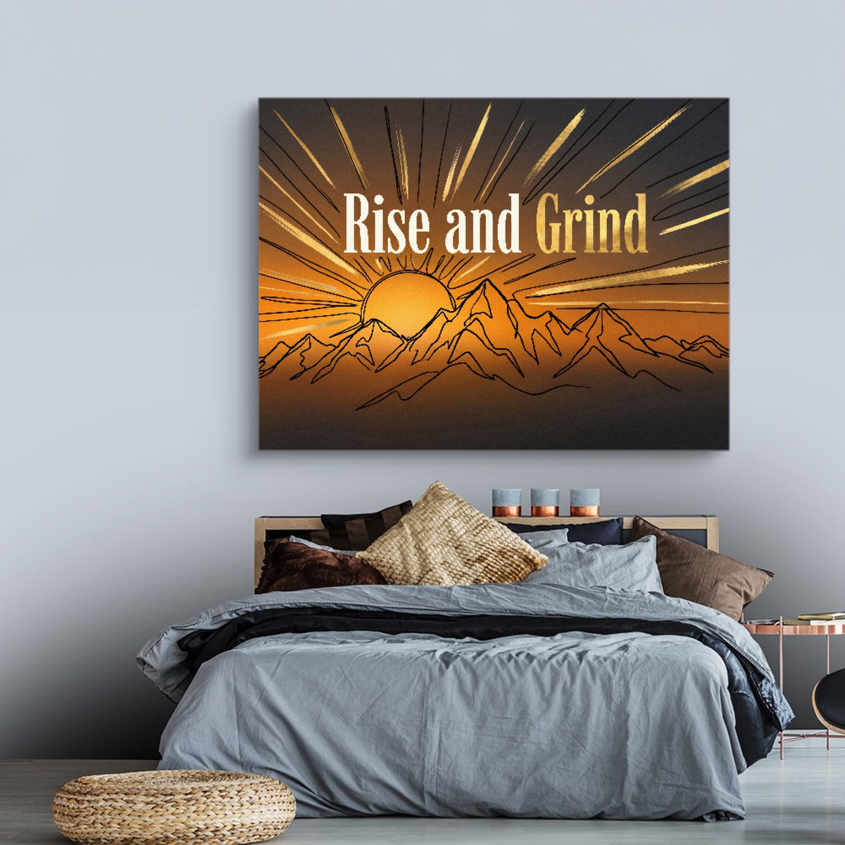 Mountains Golden Sunrise — mountains golden sunrise sq land comfortable bedroom 1land flush print