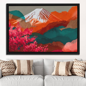 Mt. Fuji Crimson Blossom — Mt. Fuji Crimson Blossom White Groovy Couch Close 266