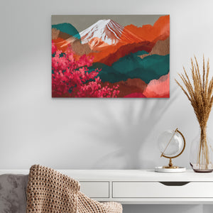 Mt. Fuji Crimson Blossom — Mt. Fuji Crimson Blossom White Office Glass land 286