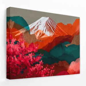 Mt. Fuji Crimson Blossom — Mt. Fuji Crimson Blossom Landscape   Side View   Mirror Wrap 166