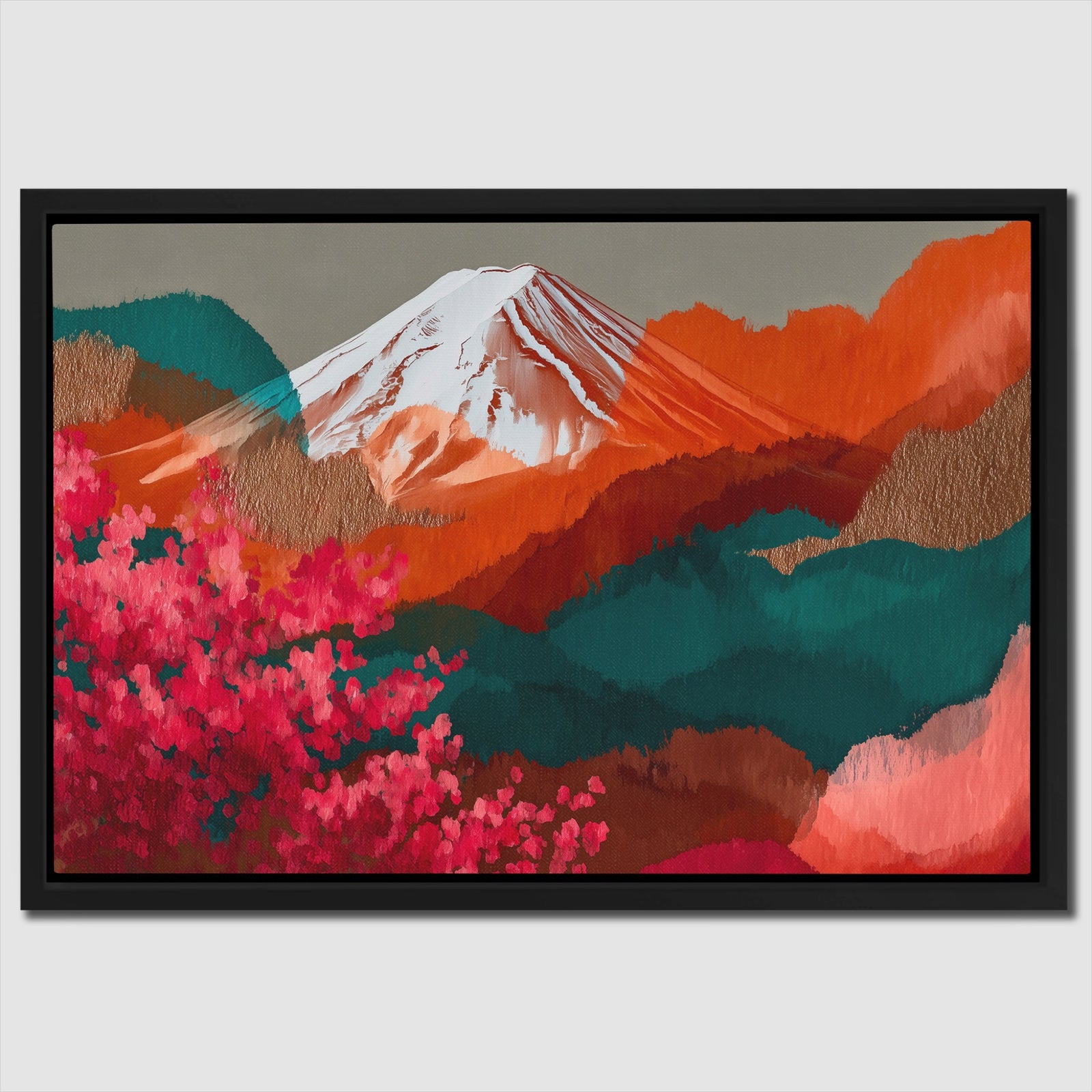 Mt. Fuji Crimson Blossom — Mt. Fuji Crimson Blossom Close Up Landscape 106